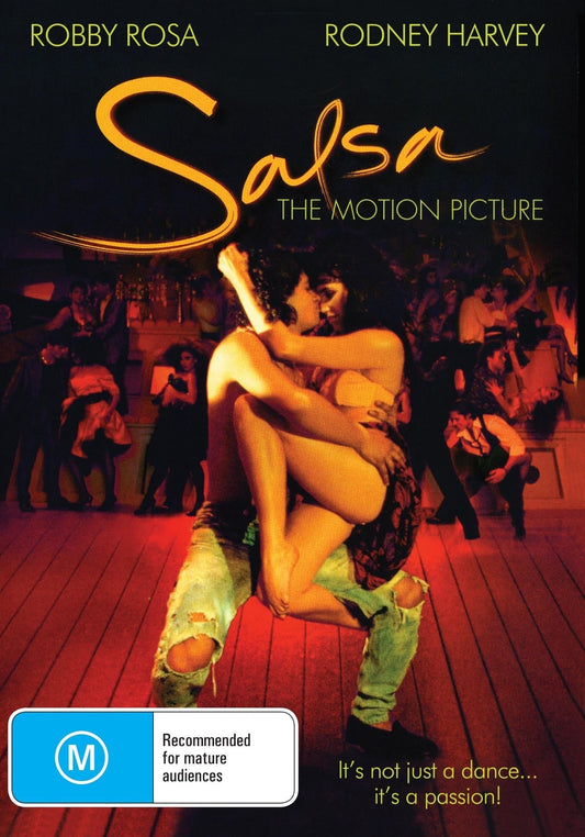 Salsa on DVD romance film featuring Draco Rosa and Rodney Harvey, displayed with cover art and DVD case.