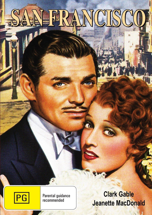 San Francisco DVD featuring Clark Gable and Jeanette MacDonald, with music and classic film visuals from rareandcollectibledvds.