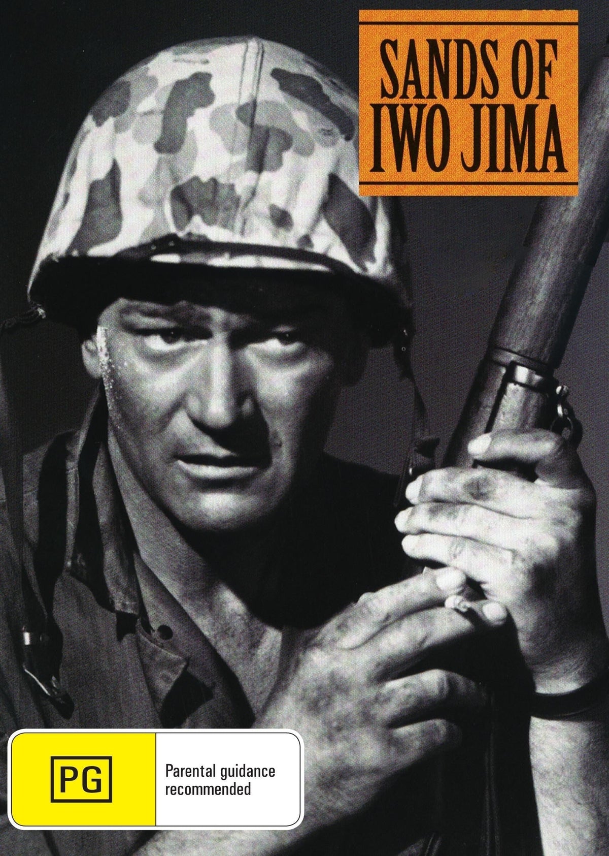 DVD cover for Sands of Iwo Jima featuring John Wayne and John Agar, a classic war film available from Rare and Collectible DVDs.