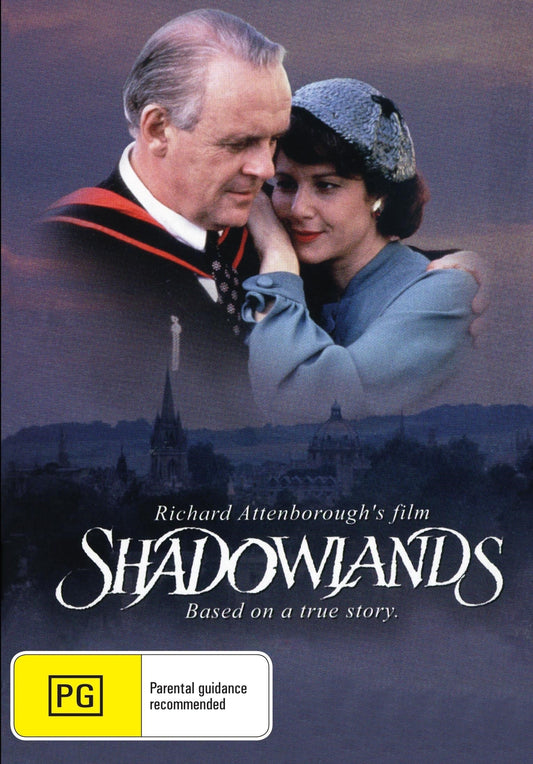 Shadowlands DVD featuring Anthony Hopkins and Debra Winger, drama film, from rareandcollectibledvds.