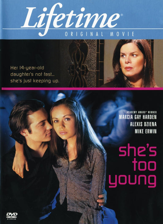 DVD cover image of "She's Too Young" drama featuring Alexis Dziena and Mike Erwin, from rareandcollectibledvds.