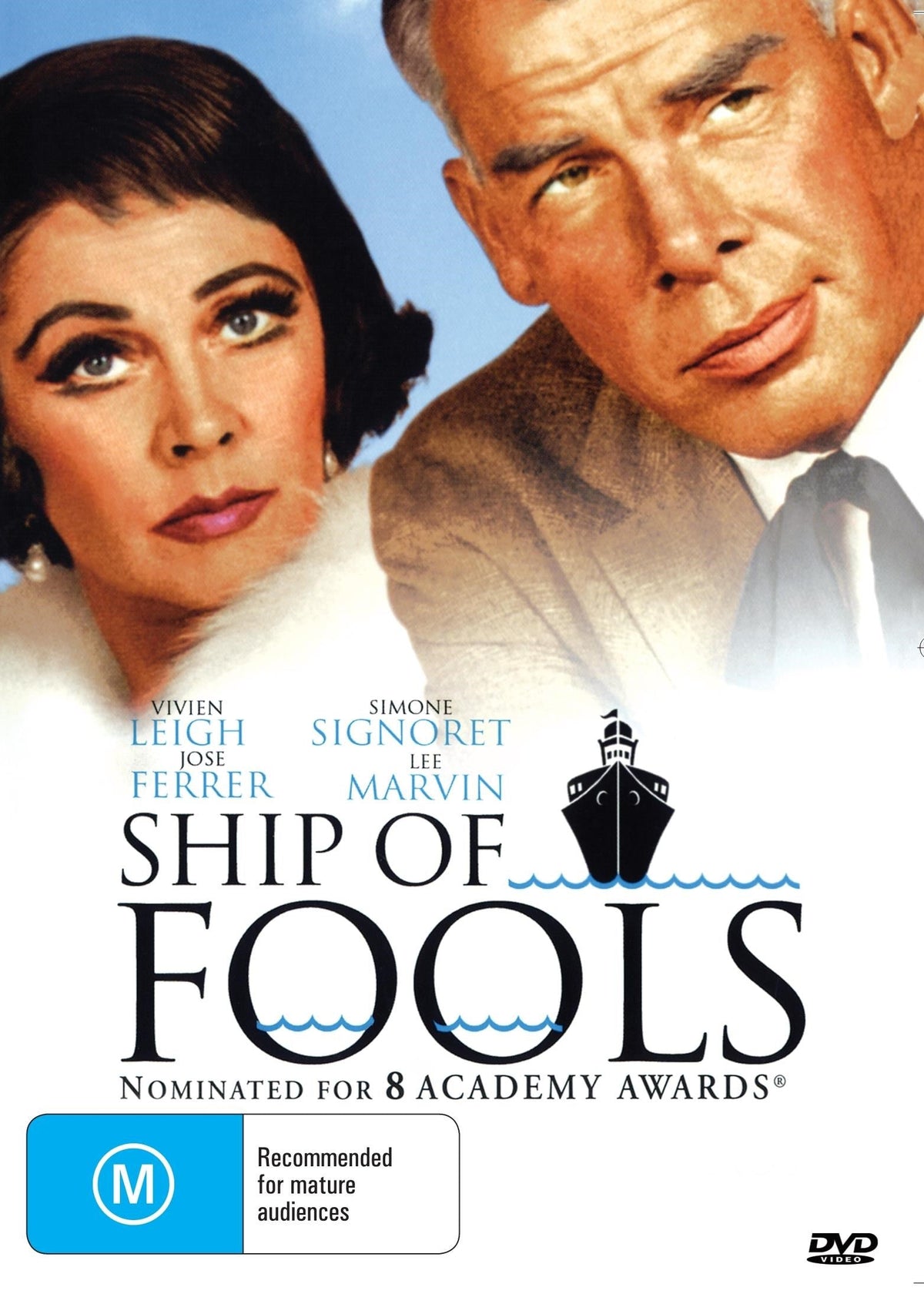 Ship of Fools DVD featuring Vivien Leigh and Simone Signoret, depicting a war-themed film with classic performances.