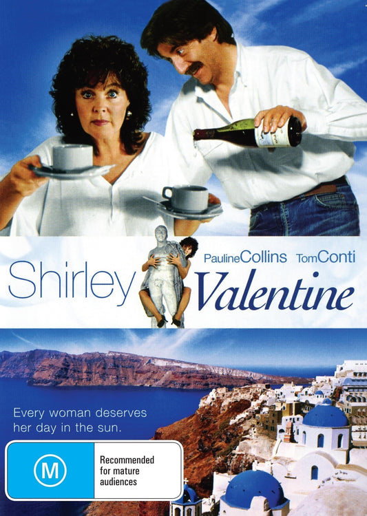 Shirley Valentine DVD featuring Pauline Collins and Tom Conti, a romantic film available from RareandCollectibleDVDs.