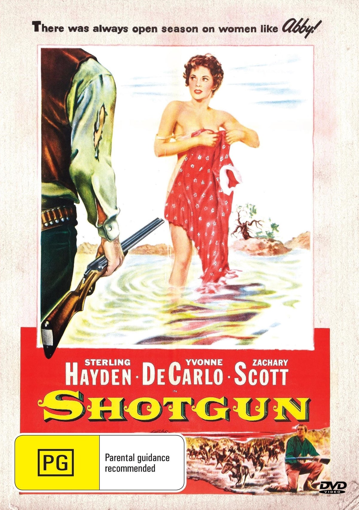 Western DVD featuring Sterling Hayden and Yvonne De Carlo, titled "Shotgun," available from rareandcollectibledvds.