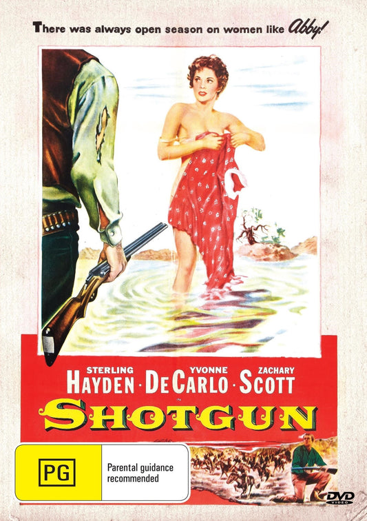 Western DVD featuring Sterling Hayden and Yvonne De Carlo, titled "Shotgun," available from rareandcollectibledvds.
