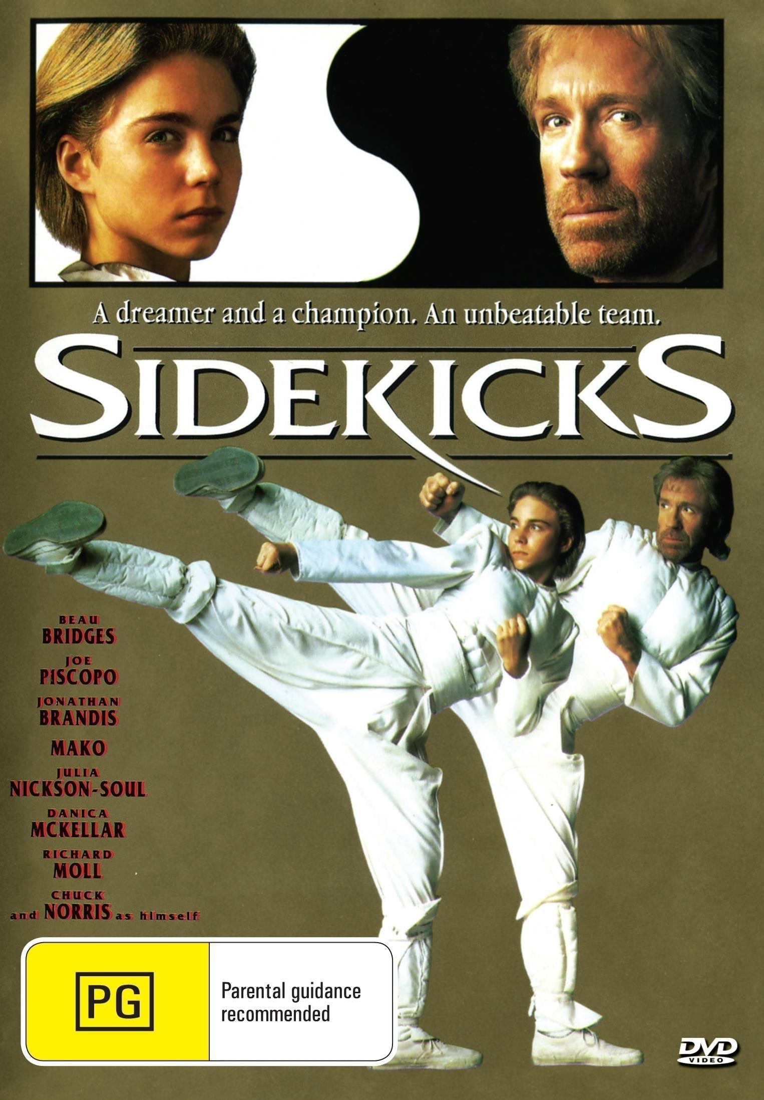 Sidekicks DVD featuring Chuck Norris and Beau Bridges, a comedy film, from rareandcollectibledvds.