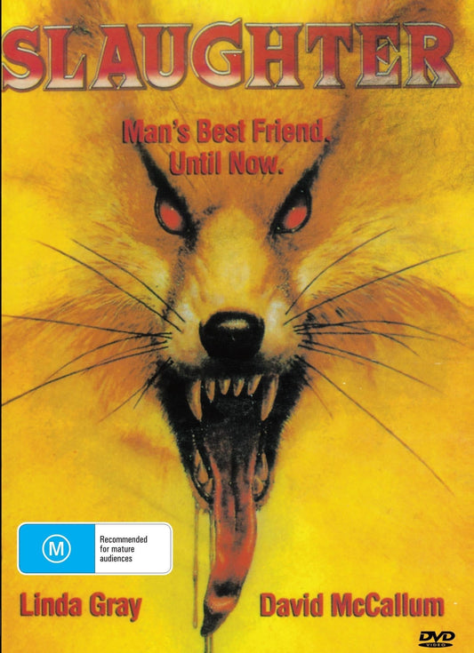 DVD cover image of Slaughter aka Dogs, a horror film featuring David McCallum and Sandra McCabe, from RareAndCollectibleDVDs.