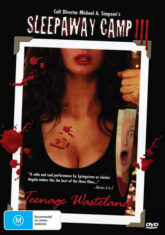 DVD cover image for Sleepaway Camp III: Teenage Wasteland comedy featuring Pamela Springsteen and Tracy Griffith.