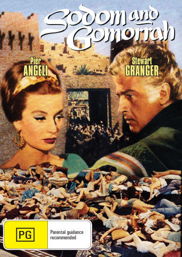 DVD cover of Sodom and Gomorrah drama featuring Stewart Granger and Pier Angeli, from RareAndCollectibleDVDs.
