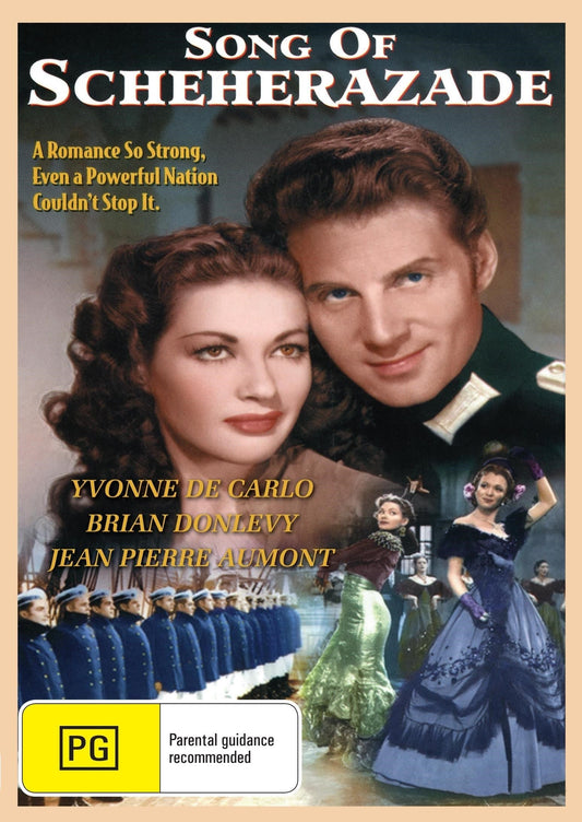 DVD of Song of Scheherazade featuring Yvonne De Carlo and Brian Donlevy, adventure film, from Rare and Collectible DVDs.