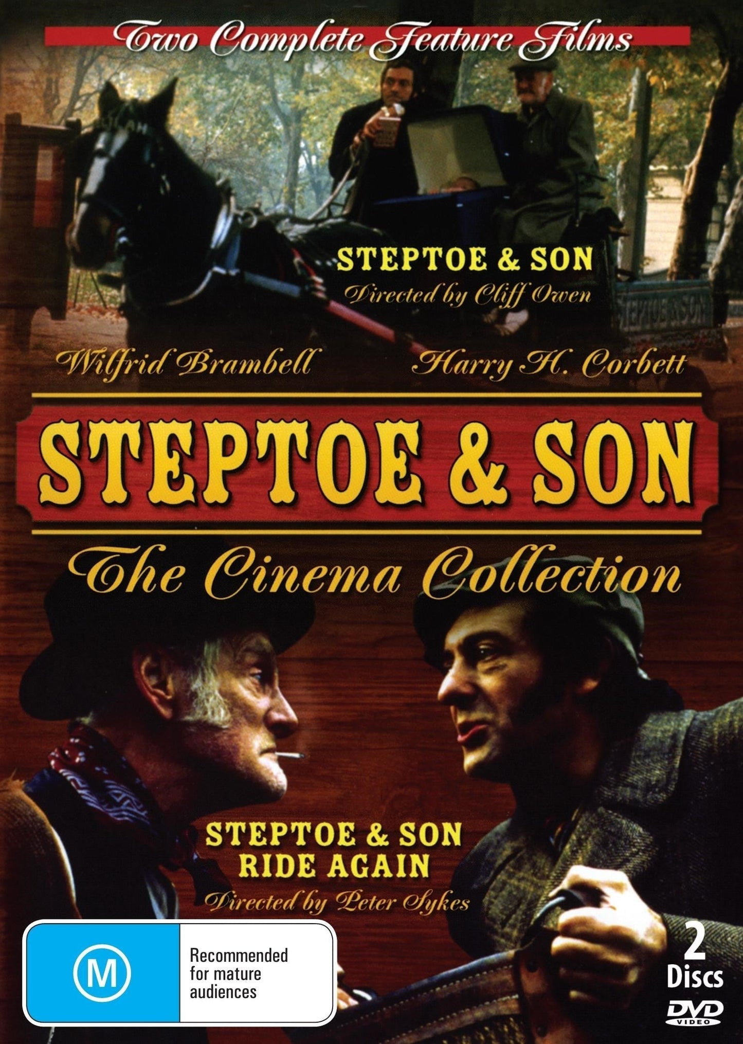 DVD cover of Steptoe & Son comedy series featuring Wilfrid Brambell and Harry H. Corbett, from rareandcollectibledvds.