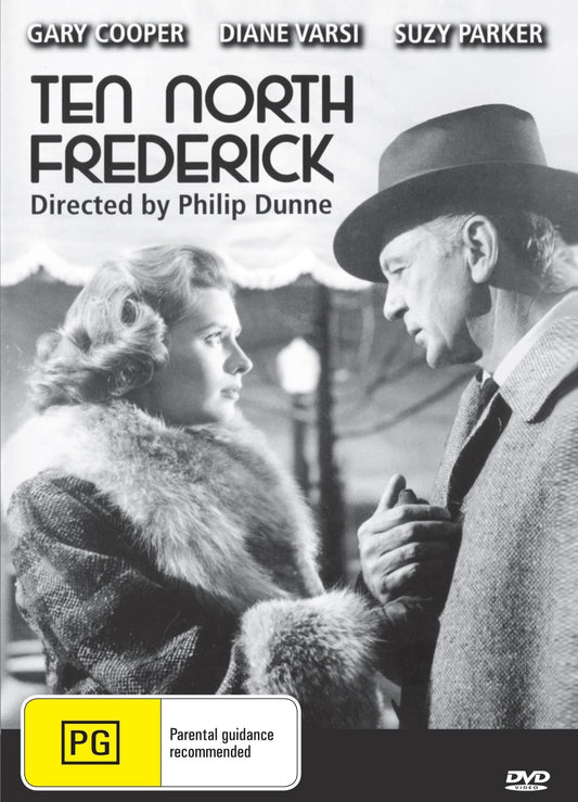 DVD cover of Ten North Frederick drama featuring Gary Cooper and Diane Varsi, available from Rare and Collectible DVDs.