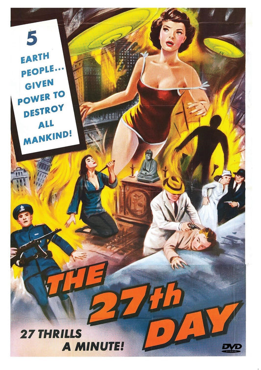 DVD cover of The 27th Day sci-fi movie featuring Gene Barry and Valerie French, available from RareAndCollectibleDVDs.
