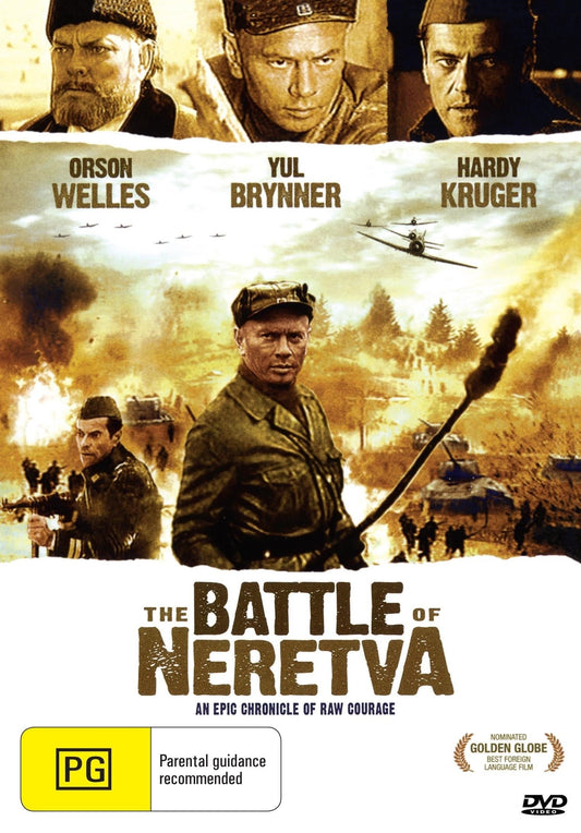 DVD cover image of The Battle of Neretva drama with Yul Brynner and Hardy Krüger, from rareandcollectibledvds.
