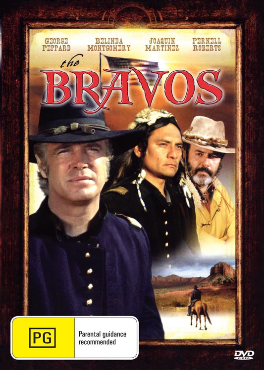 Western DVD featuring George Peppard and Pernell Roberts from The Bravos, displayed on the Rare and Collectible DVDs product image.