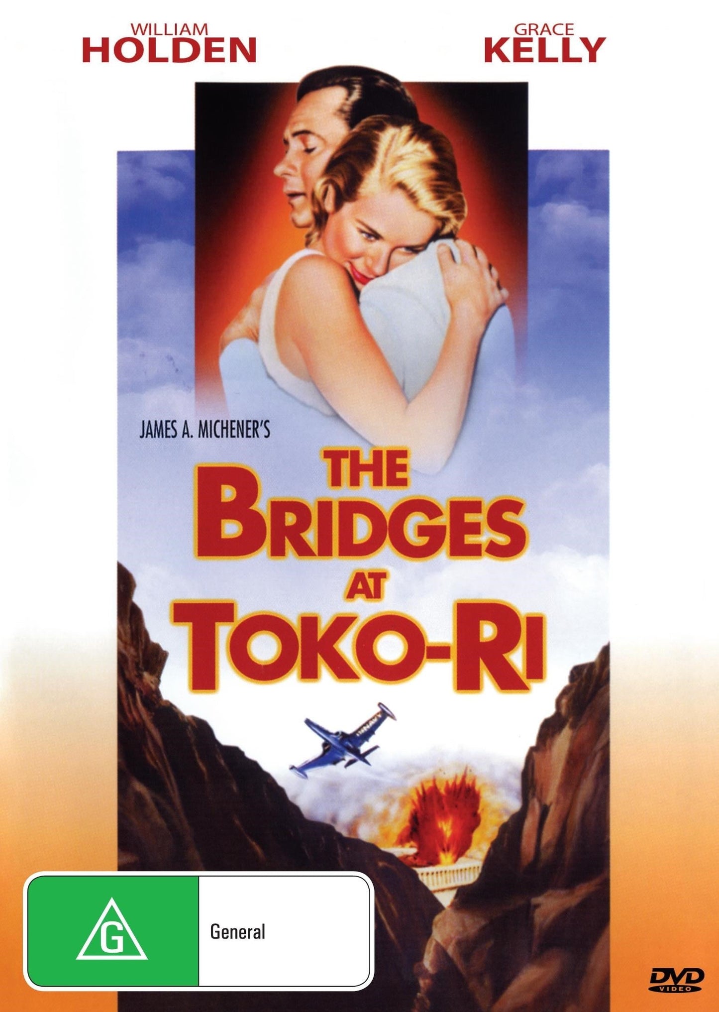 DVD cover for The Bridges at Toko-Ri featuring William Holden and Grace Kelly, from RareAndCollectibleDVDs.
