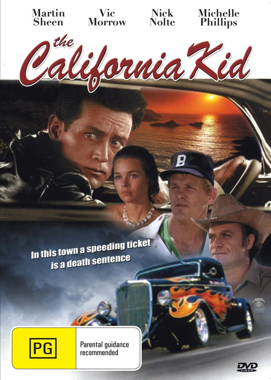 The California Kid DVD featuring Martin Sheen and Vic Morrow, horror movie, with cover art showing intense scenes.