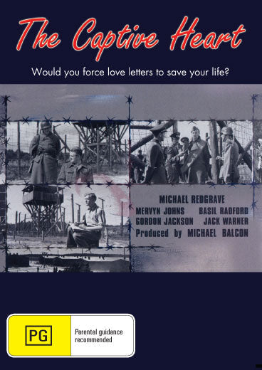 DVD cover image of The Captive Heart drama featuring Michael Redgrave and Rachel Kempson.