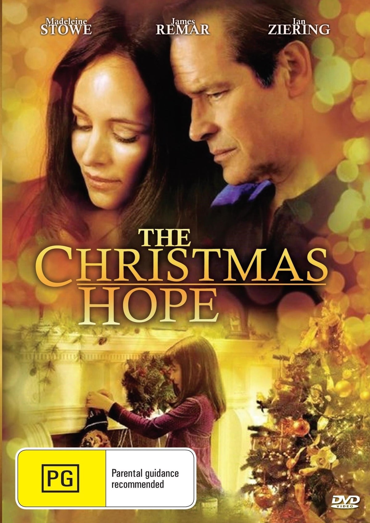 DVD cover of The Christmas Hope drama featuring Madeleine Stowe and James Remar, with festive holiday theme.
