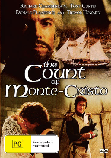 The Count of Monte Cristo DVD featuring Richard Chamberlain and Trevor Howard, drama film, classic movie from rareandcollectibledvds