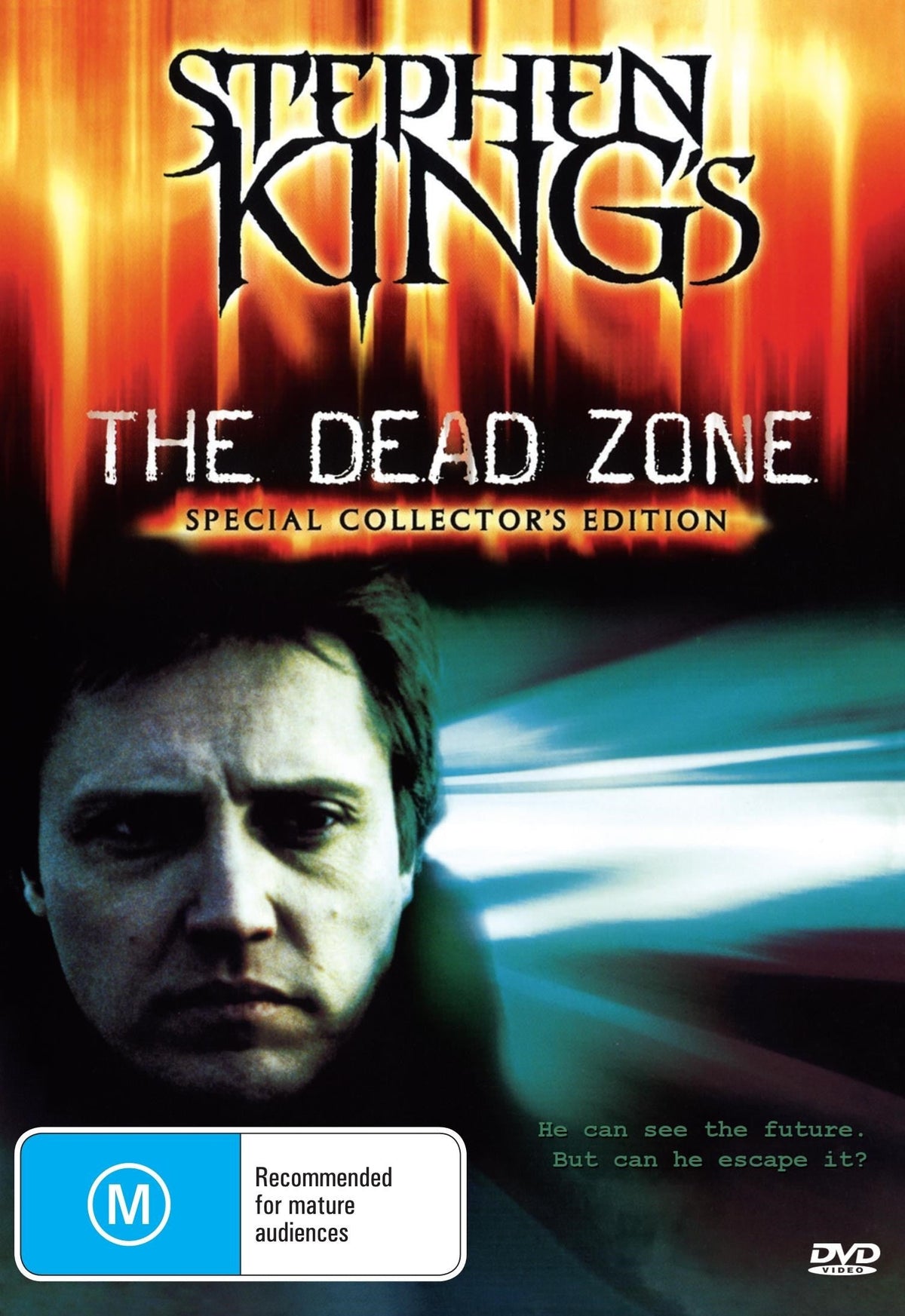 The Dead Zone DVD featuring Christopher Walken and Brooke Adams in a horror film, displayed with a dark, suspenseful cover art.