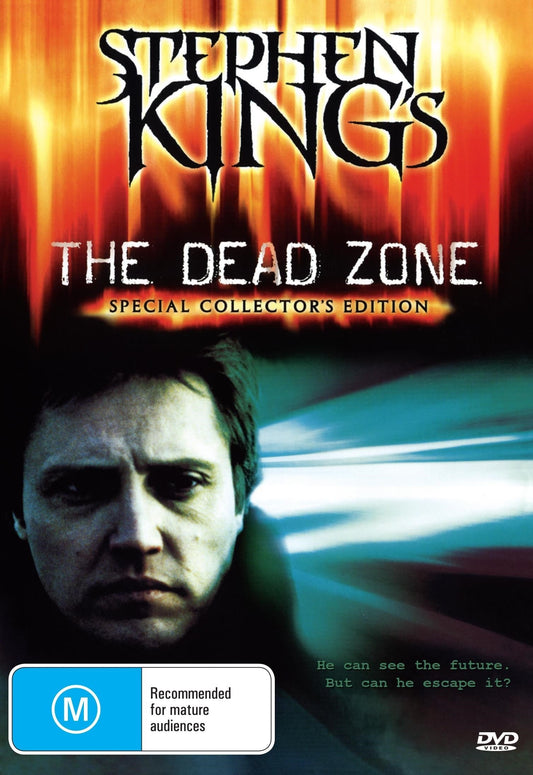 The Dead Zone DVD featuring Christopher Walken and Brooke Adams in a horror film, displayed with a dark, suspenseful cover art.