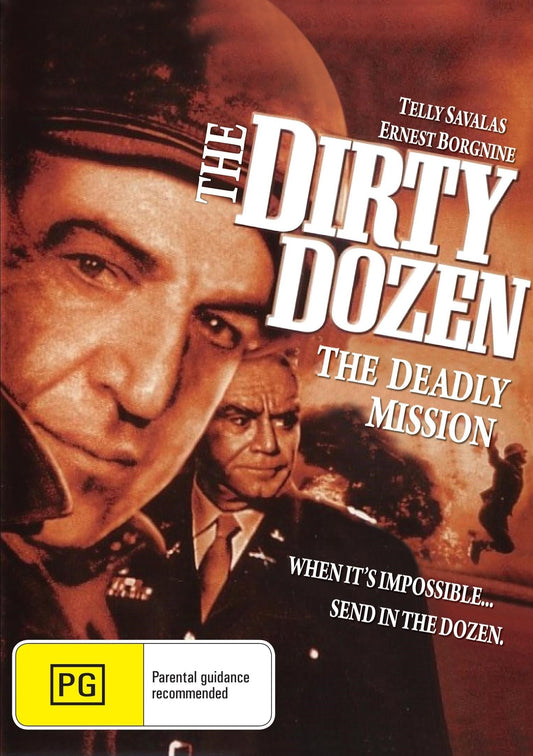 DVD cover for The Dirty Dozen: The Deadly Mission featuring Telly Savalas and Ernest Borgnine, from Rare and Collectible DVDs.