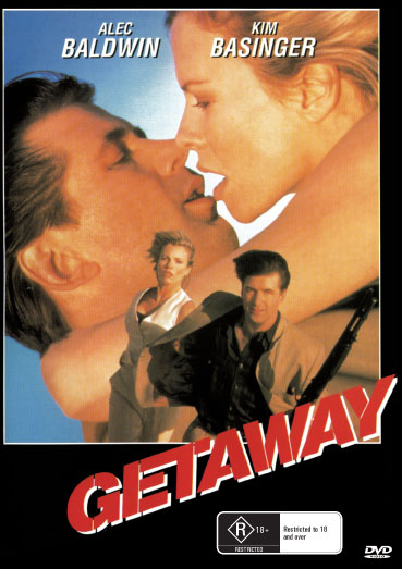 DVD cover of "The Getaway" featuring Alec Baldwin and Kim Basinger, adventure film, from rareandcollectibledvds collection.
