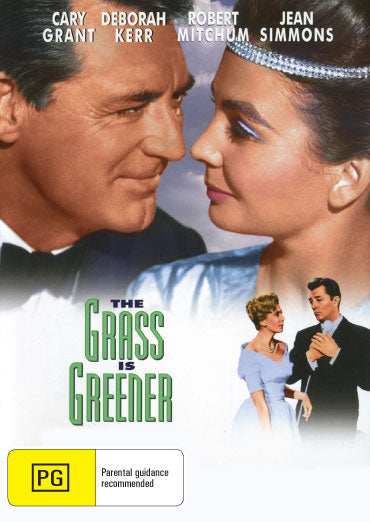 DVD of the drama "The Grass Is Greener" starring Cary Grant and Deborah Kerr, featuring cover art with classic film imagery.