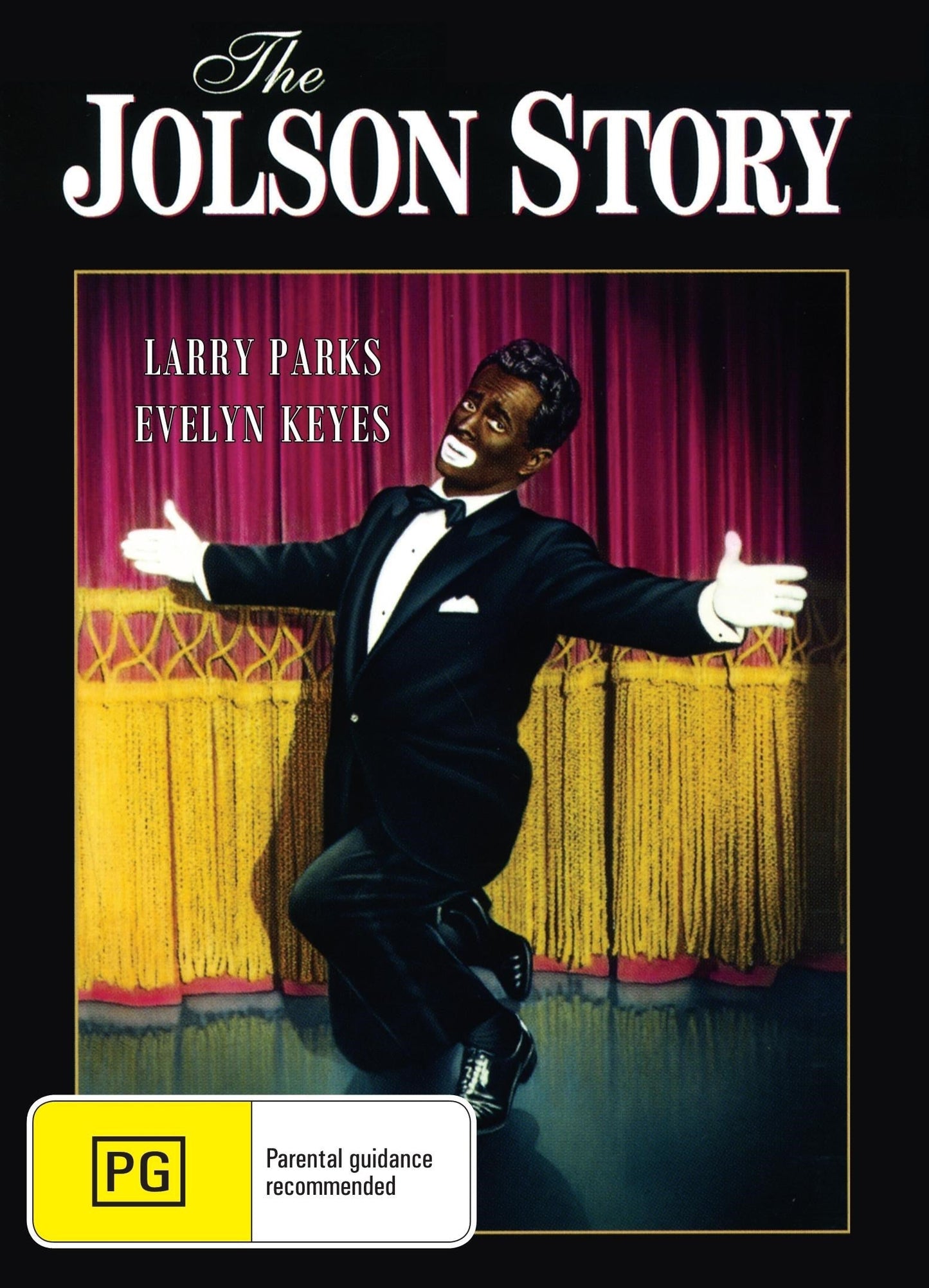DVD of The Jolson Story featuring Larry Parks and Evelyn Keyes, drama film from rareandcollectibledvds collection.