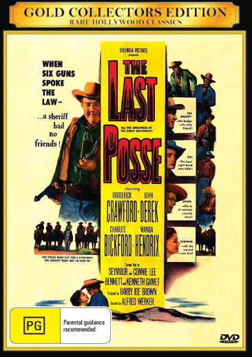 Western DVD "The Last Posse" with Broderick Crawford and John Derek, featuring cover art and DVD case.