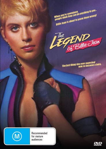 DVD cover image of The Legend of Billie Jean featuring Helen Slater and Christian Slater, with action-themed artwork.