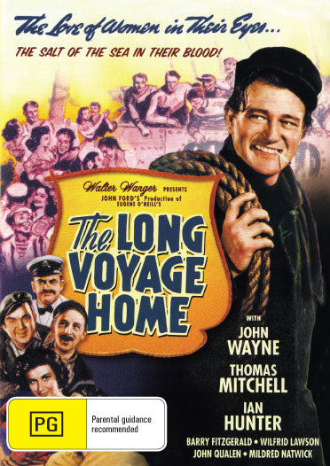 DVD cover of The Long Voyage Home drama featuring John Wayne and Thomas Mitchell, stored by rareandcollectibledvds.