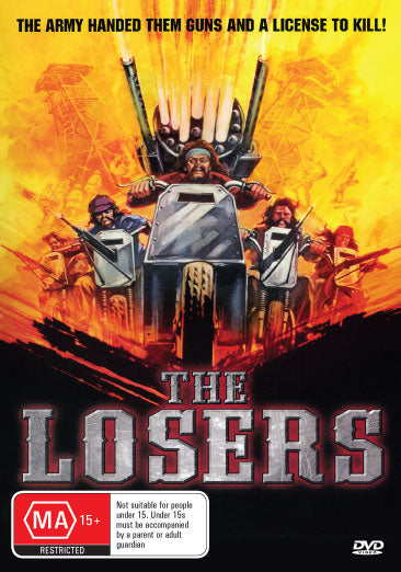 DVD of The Losers thriller featuring William Smith and Bernie Hamilton, collectible Hollywood movie on a standard DVD case.