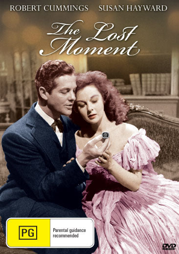 DVD cover of The Lost Moment thriller featuring Robert Cummings and Susan Hayward from RareAndCollectibleDVDs.
