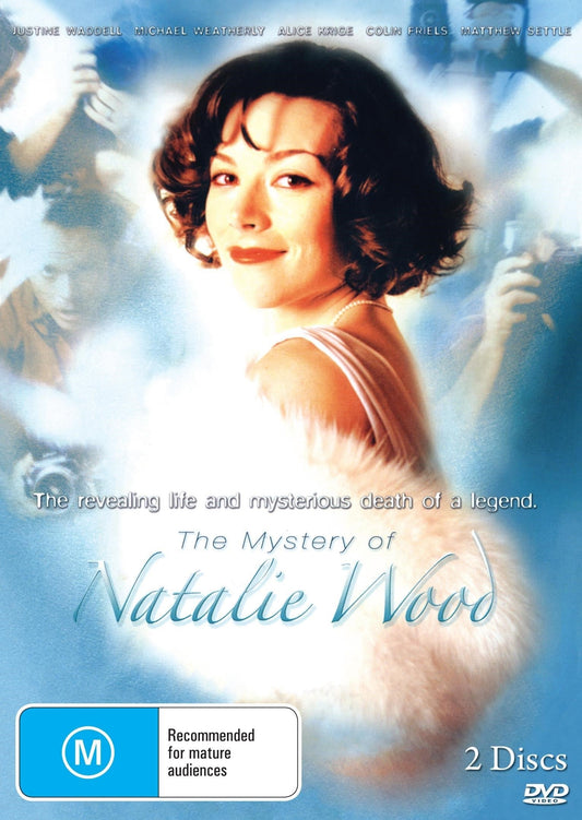 DVD cover of "The Mystery of Natalie Wood" featuring images of Justine Waddell and Michael Weatherly, from rareandcollectibledvds.