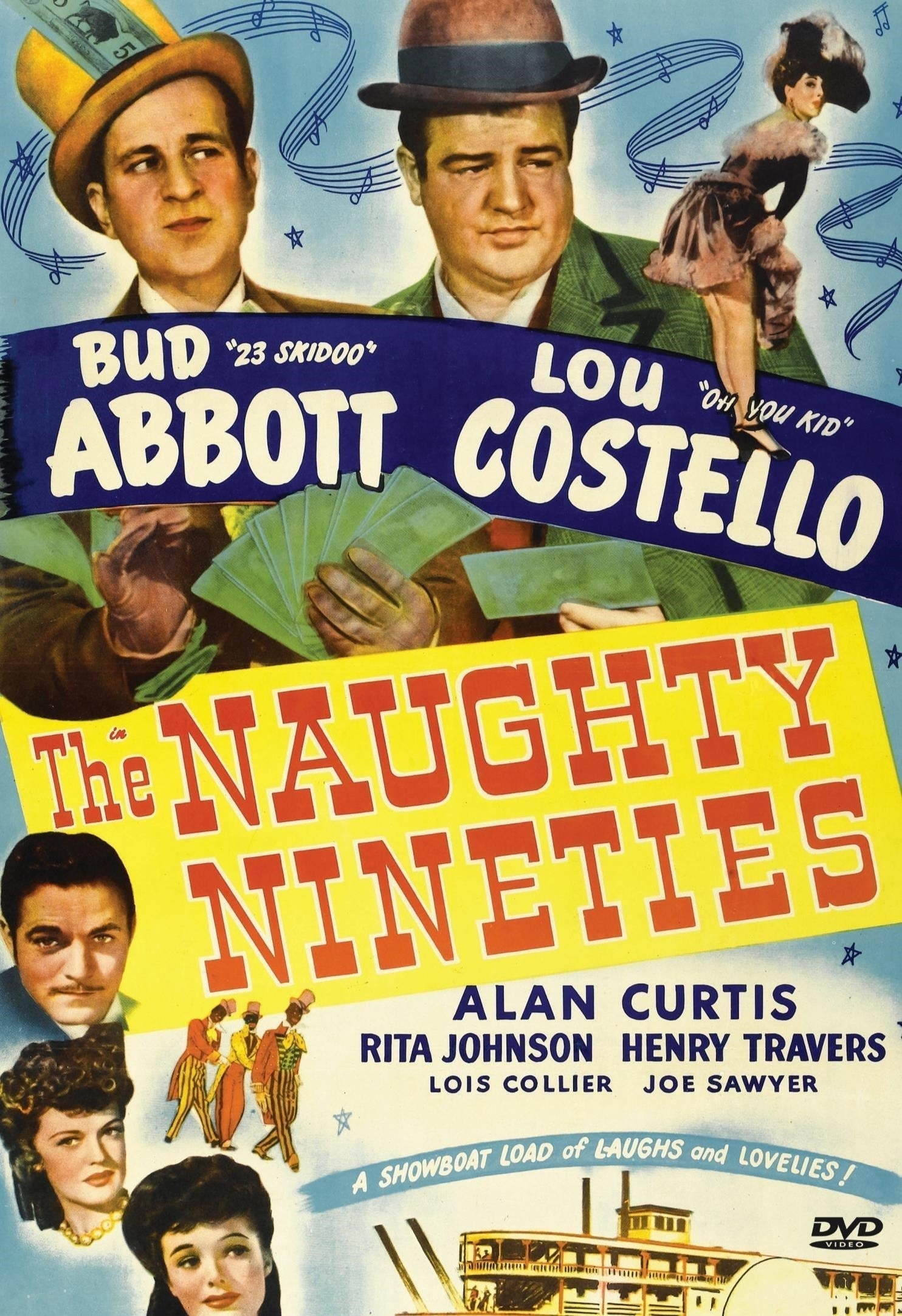 DVD cover of The Naughty Nineties comedy featuring Bud Abbott and Lou Costello, from Rare and Collectible DVDs.