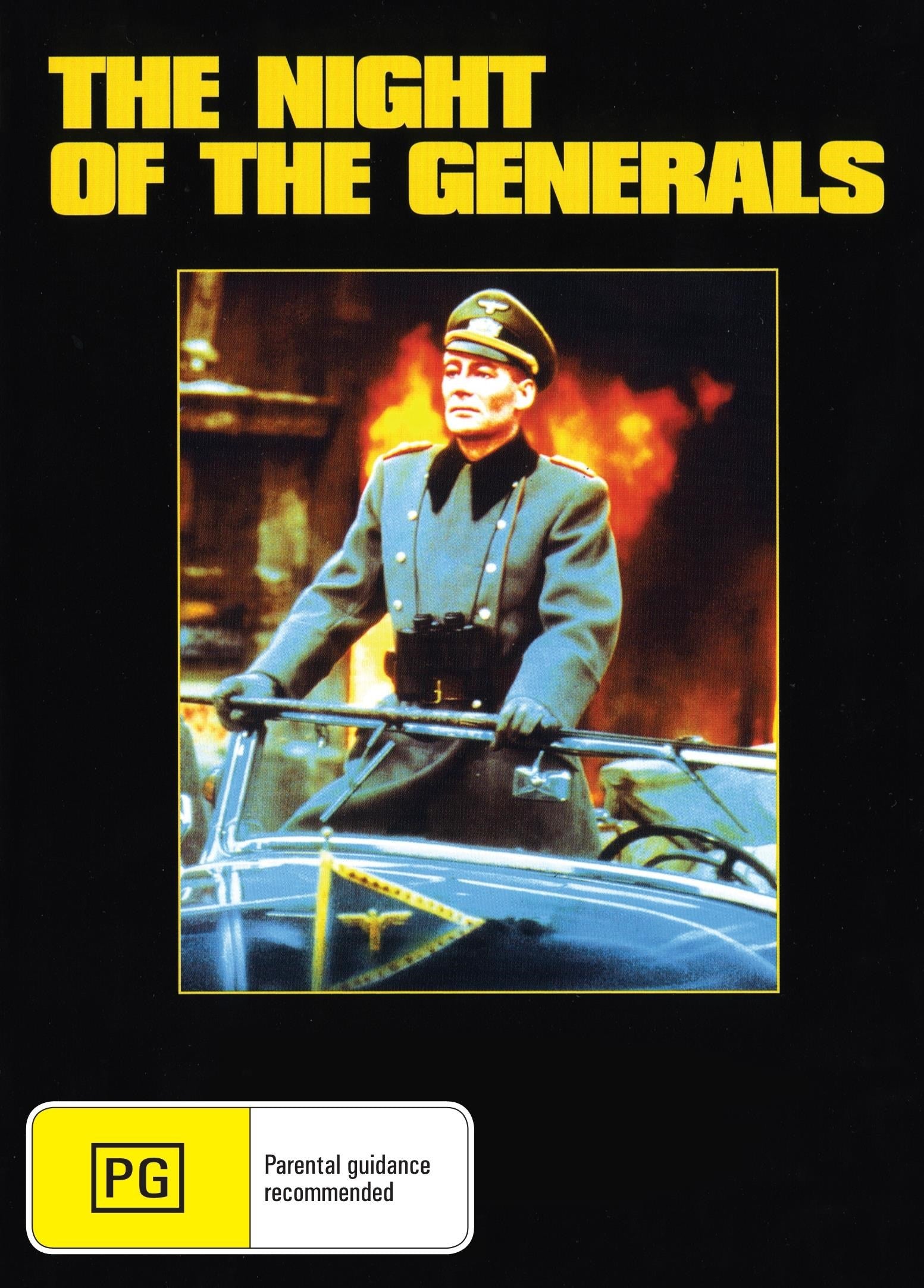 DVD cover of The Night of the Generals featuring Peter O'Toole and Omar Sharif, crime thriller movie from rareandcollectibledvds.