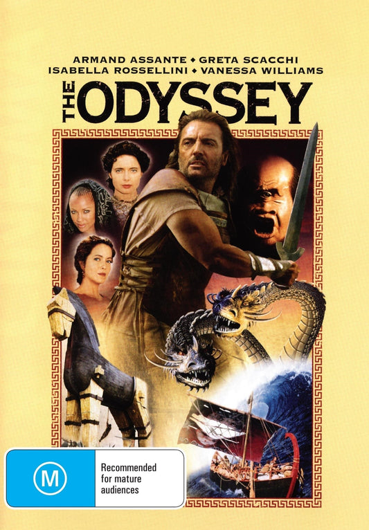 DVD cover of The Odyssey featuring Armand Assante and Greta Scacchi, historical drama, released by rareandcollectibledvds.