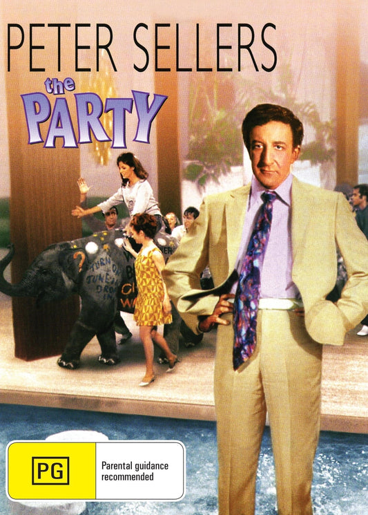 The Party DVD featuring Peter Sellers in a comedy with Claudine Longet, showing the movie cover artwork.