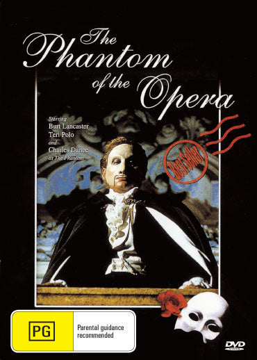 DVD cover of The Phantom of the Opera drama featuring Teri Polo and Charles Dance, from Rare and Collectible DVDs.
