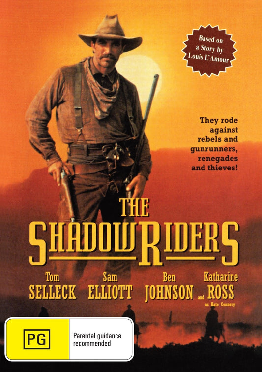 DVD cover image for The Shadow Riders drama featuring Tom Selleck and Sam Elliott, from Rare and Collectible DVDs.