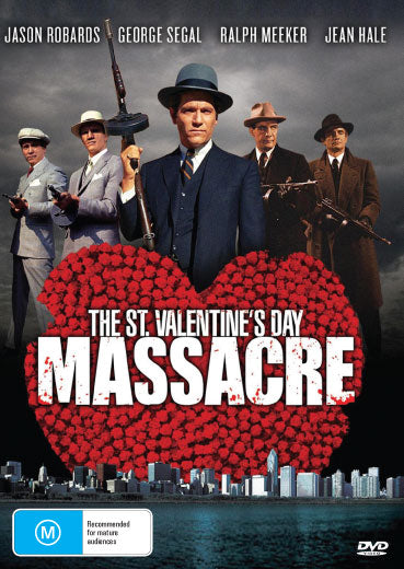 DVD cover of The St. Valentine's Day Massacre featuring Jason Robards and George Segal, crime drama from RareAndCollectibleDVDs.