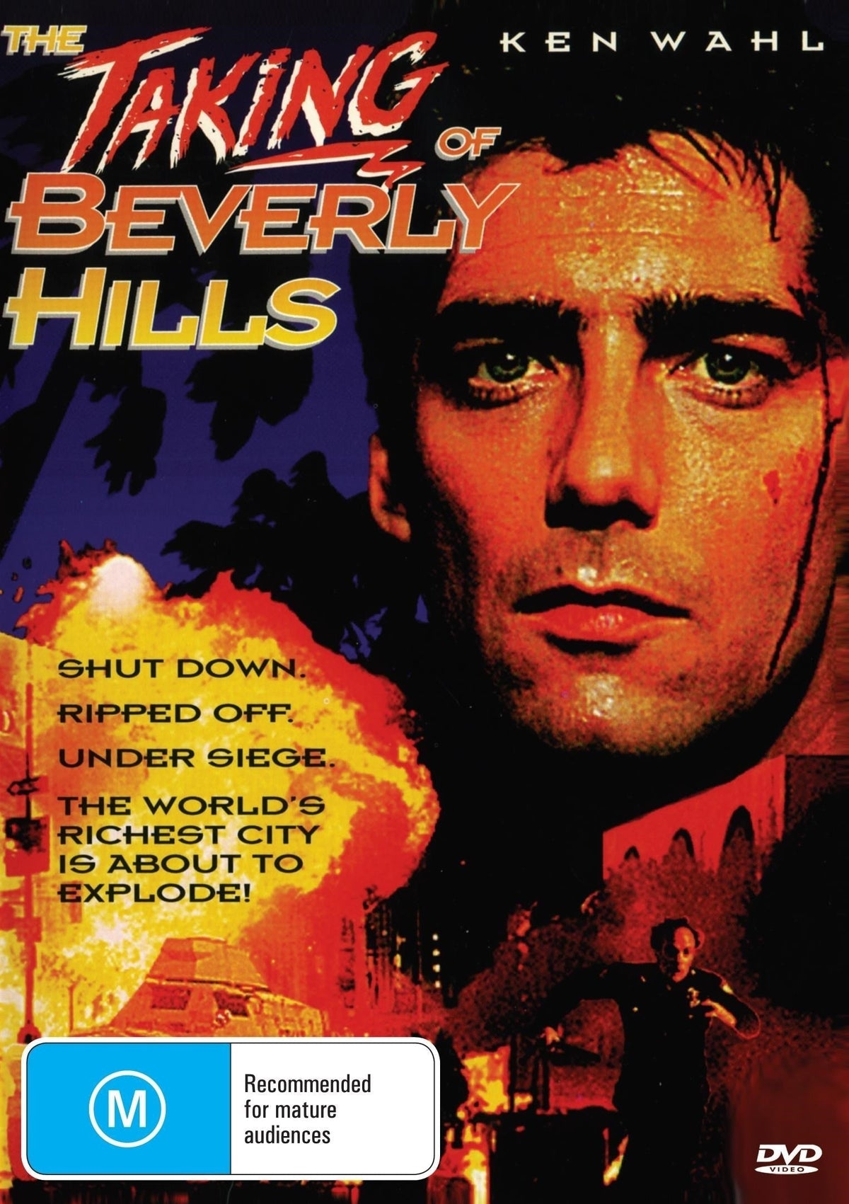 DVD cover of "The Taking Of Beverly Hills" thriller featuring Ken Wahl and Matt Frewer, from rareandcollectibledvds.