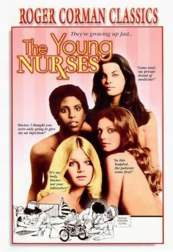 DVD cover for "The Young Nurses" crime film featuring Jeane Manson and Ashley Porter, from rareandcollectibledvds.