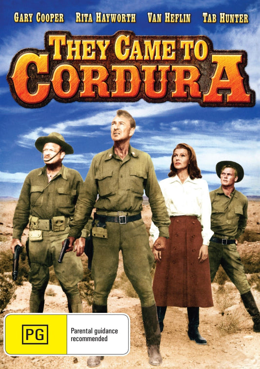 DVD cover of "They Came to Cordura" drama featuring Gary Cooper and Rita Hayworth, available from RareAndCollectibleDVDs.