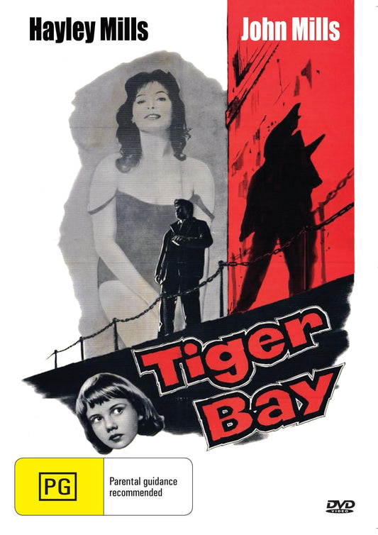 DVD cover of Tiger Bay crime movie featuring Hayley Mills and Horst Buchholz, from rareandcollectibledvds collection.