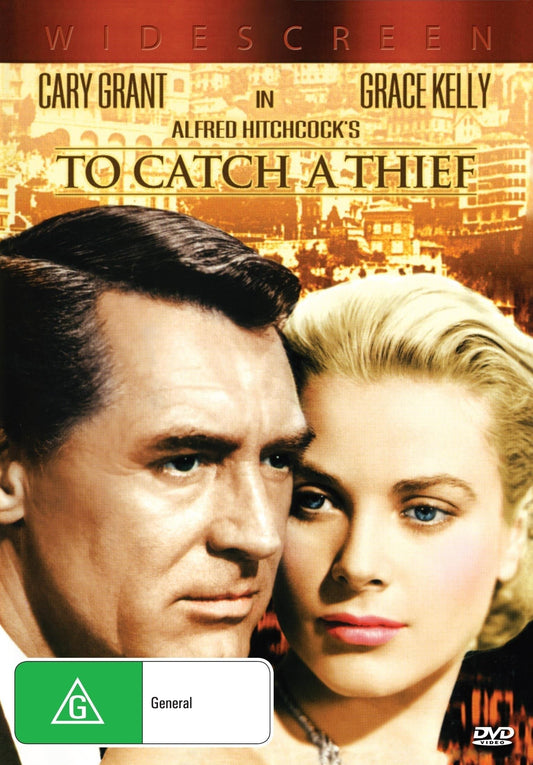 DVD cover of "To Catch A Thief" thriller featuring Cary Grant and Grace Kelly, from rareandcollectibledvds.