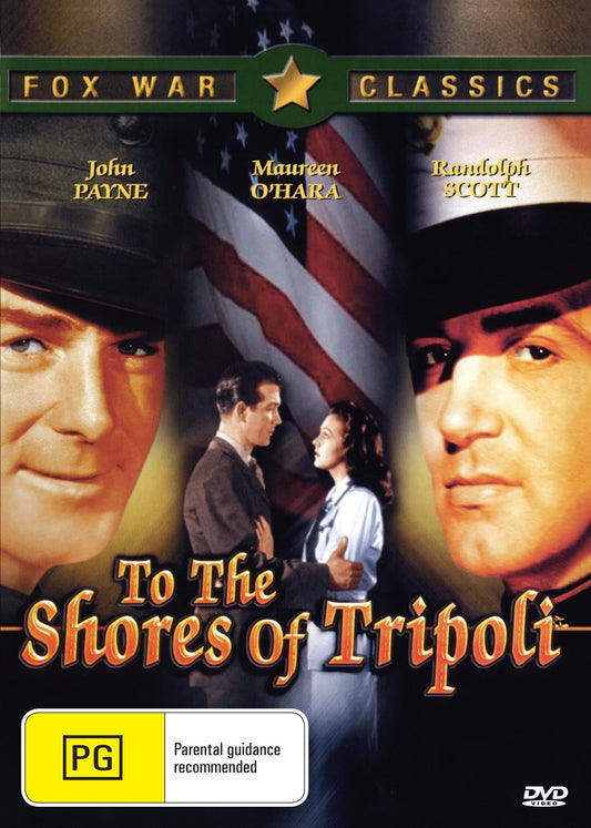 DVD of To the Shores of Tripoli featuring John Payne and Maureen O'Hara, romance film, released by rareandcollectibledvds