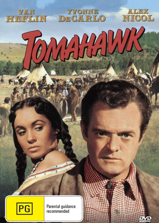 Western DVD "Tomahawk" featuring Van Heflin and Yvonne De Carlo, from rareandcollectibledvds, showing the movie cover artwork.